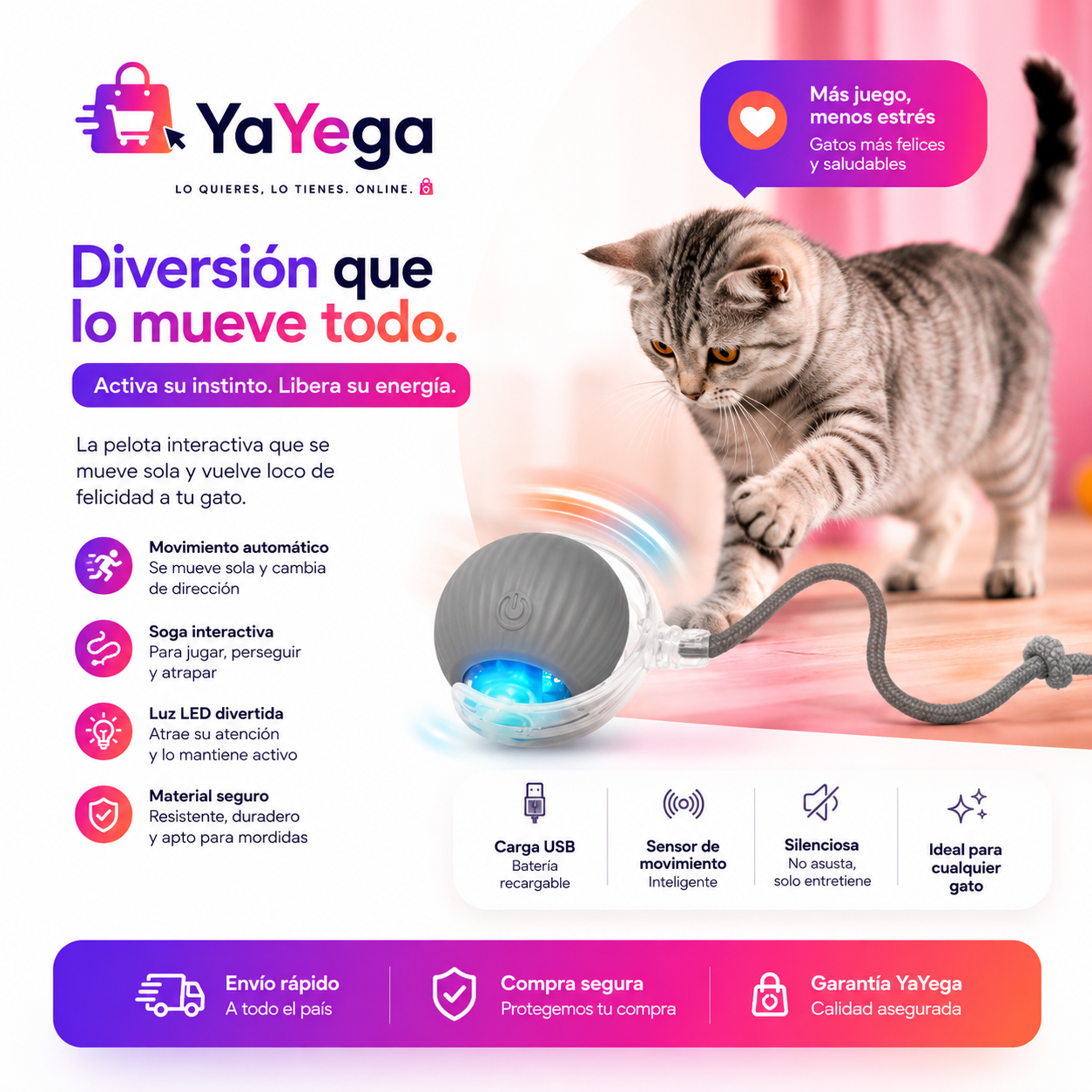 SpinHunt | Pelota Inteligente para Gatos